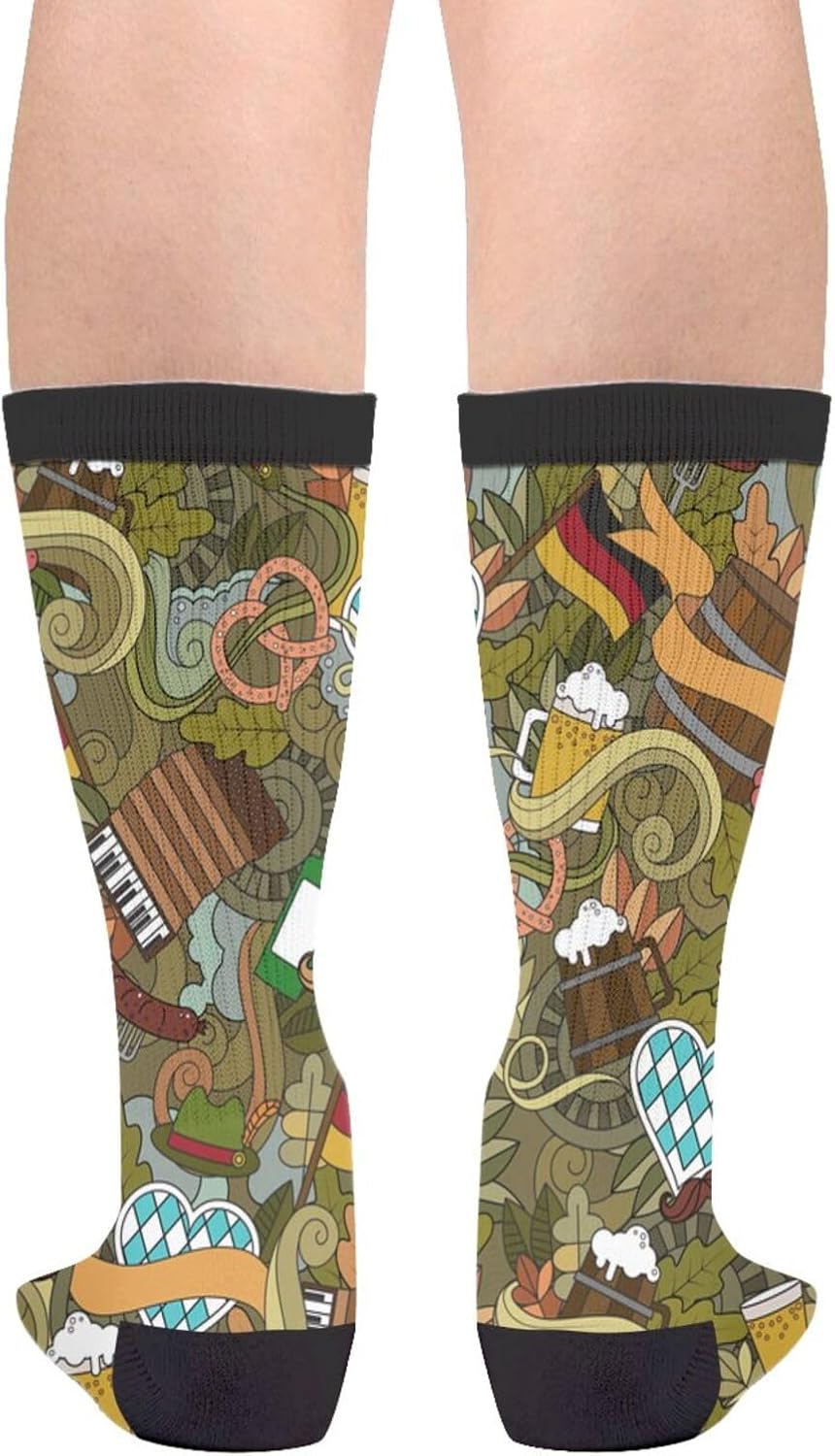 Graffiti Wall, Hip Hop Art Novelty Crew Socks Casual Funny Crazy Dress Socks
